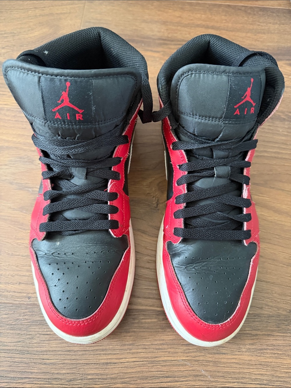 Nike Red and Black High-Top Basketball Sneakers